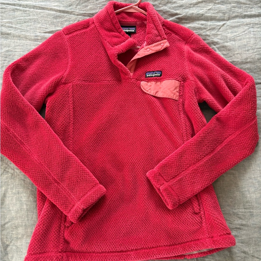 Patagonia Women's Red Pullover Fleece Snap-Cardigan